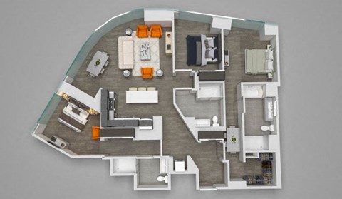 Floor plan for 3 beds, 3 baths, 1650 sqft