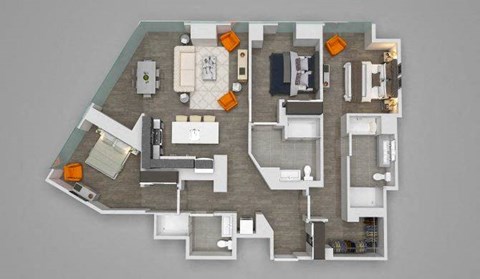 Floor plan for 3 beds, 3 baths, 1658 sqft