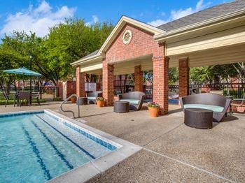 Resort pool with sun deck