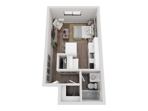 Floor plan for studio, 1 bath, 325 sqft