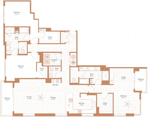 Floor plan for 3 beds, 2 baths, 2546 sqft