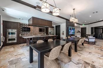 Resident clubhouse with a full demonstration kitchen and game room