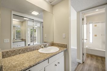 Spacious vanity area