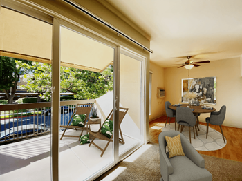 Private balcony or patio
