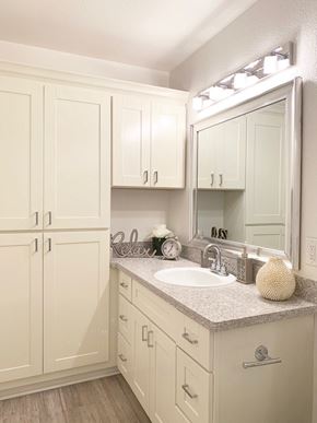 San Jose apartment for rent - Bathroom mirror at Park Avenue Apartments, San Jose, California