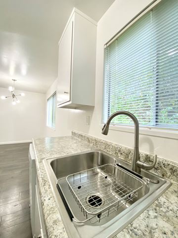 Belmont apartment for rent - a kitchen with a sink and a window