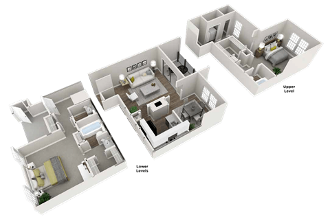 Floor plan for 2 beds, 2 baths, 1495 sqft