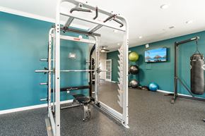 Birmingham apartment for rent - a gym with weights  at WildForest Apartments, Birmingham, 35209