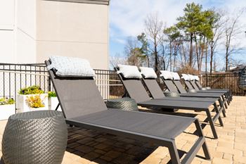 Poolside relaxing chairs