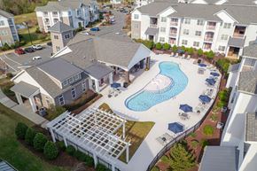 Concord apartment for rent - Aerial View of Pool at Concord Ridge Apartments, Concord, NC, 28027