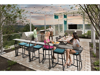 Relaxing outdoor lounge area