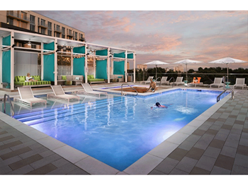 Lounging by the pool