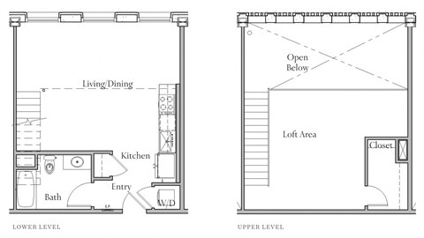 Floor plan for 1 bed, 1 bath, 822 sqft