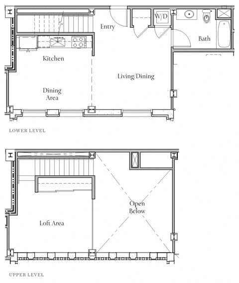 Floor plan for 1 bed, 1 bath, 822 sqft