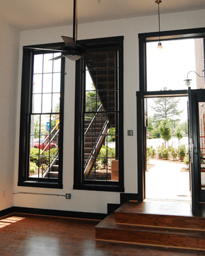 Suffolk apartment for rent - A room with a staircase and a window.