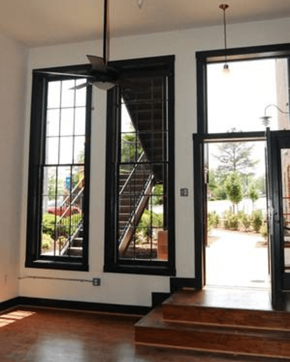 Suffolk apartment for rent - A room with a staircase and a window.