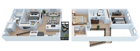 Floor plan for 3 beds, 2 baths, 1100 sqft