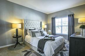 Livingston apartment for rent - Bedroom with cozy bed at Hillside Club Apartments, Livingston, New Jersey