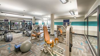 Fitness center equipment 