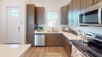 Efficient appliances in kitchen