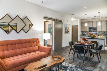 Living area with kitchen