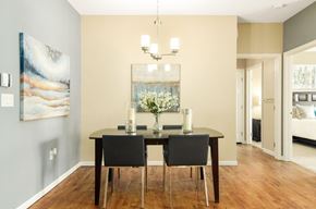 Maple Grove apartment for rent - a dining room with a table and chairs at Skye at Arbor Lakes, Maple Grove, Minnesota