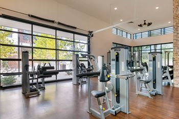 Fitness center with weights