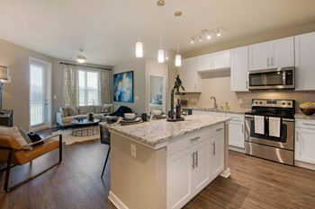 Kitchen with cabinets