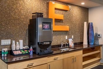 Coffee bar at clubhouse