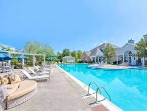 Lawrence Township apartment for rent - Swimming pool with large sun deck at The Mercer at Lawrence Station, New Jersey, 08648