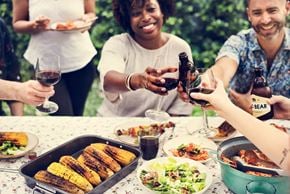 Rochelle apartment for rent - people sitting around a table drinking wine and eating food
