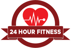 Orlando apartment for rent - the 24 hour fitness logo with a heart and a pulse