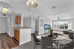 Orlando apartment for rent - A two bedroom apartment with a kitchen and living room.