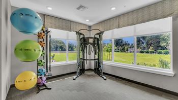 24 Hour fitness and conditioning club w/ state of the art multi-functional training equipment, kettle bells, dumb bells and isa wall for full body conditioning