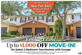 Kissimmee townhouse for rent - Up to $1,000 Off Move-In Costs on Select 3 Bedroom Apartment Homes* Ask about our look and lease special!