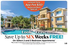 Daytona Beach townhouse for rent - Save Up to Six Weeks Free on Select 2 and 3 Bedroom Apartment Homes* Ask About our Look and Lease Special!