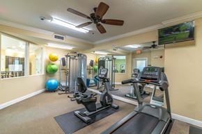 Port St. Lucie apartment for rent - a home gym with cardio equipment and a flat screen tv