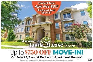 Kissimmee apartment for rent - A real estate advertisement offering a $750 off move-in special for select apartment homes.