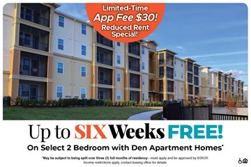 Lady Lake apartment for rent - An apartment complex advertises up to six weeks free on select 2 bedroom units.
