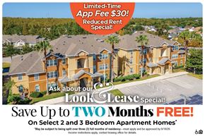 Orlando apartment for rent - Save Up to Two Months Free on Select 2 and 3 Bedroom Apartment Homes* Ask About our Look and Lease Special!