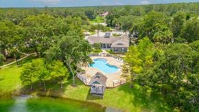 New Smyrna Beach apartment for rent - aerial view of pool at newport sound