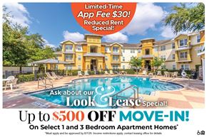 Oviedo apartment for rent - Up to $500 Off Move-In Costs on Select 1 and 3 Bedroom Apartment Homes* Ask about our look and lease special!