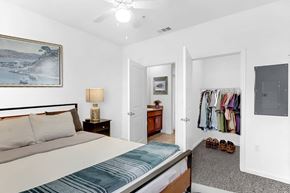 Orange City apartment for rent - a bedroom with a bed and a closet