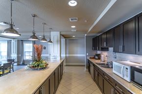 Maitland apartment for rent - a kitchen with a long counter top and a sink