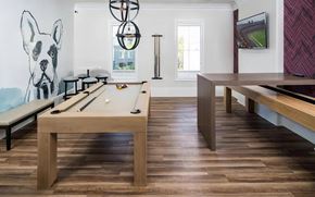 Fullerton apartment for rent - Resident Game Room with Pool Table, Lounge Seating, and Large-Screen TV