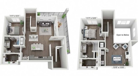 Floor plan for 2 beds, 2 baths, 1565 sqft