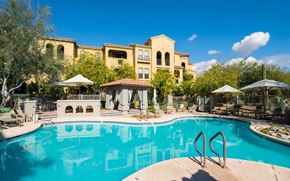 Scottsdale apartment for rent - Pet-Friendly Apartments In North Scottsdale, AZ - Desert Parks - Refreshing Swimming Pool With Tanning Chairs, Umbrellas, And Cabanas