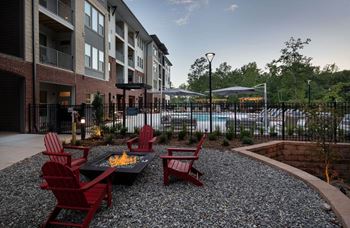 Outdoor firepit with seating