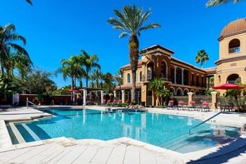 Resort-style pool with expansive sundeck