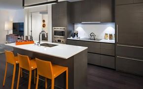 Seattle apartment for rent - Full Wall Kitchen with Upper and Lower Cabinets and Under-Cabinet Lighting